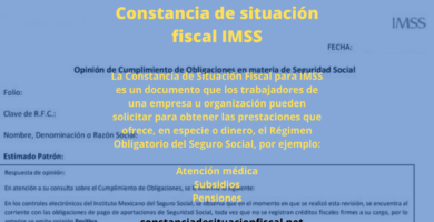 constancia de situación fiscal IMSS