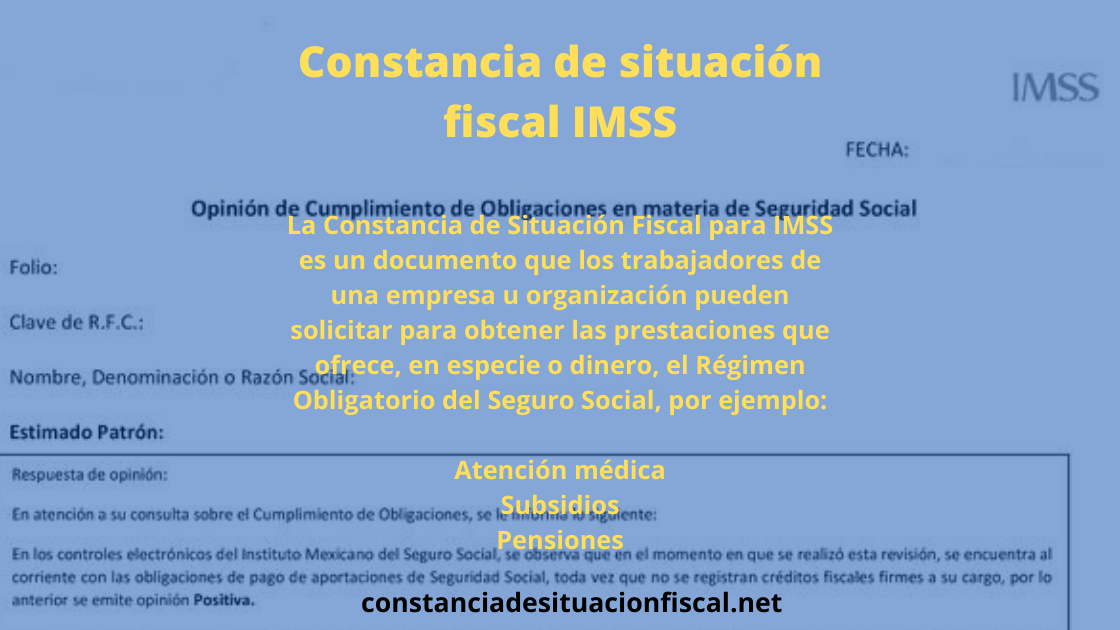 constancia de situación fiscal IMSS