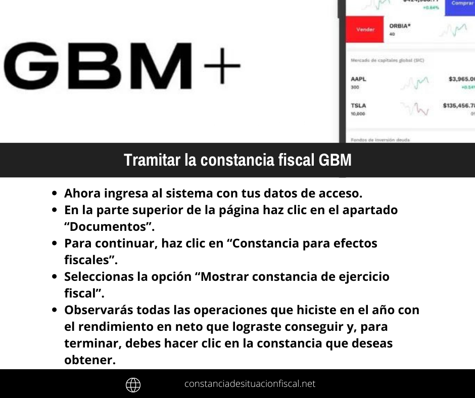 tramitar constancia fiscal GBM
