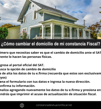 Cómo cambiar el domicilio de mi constancia Fiscal